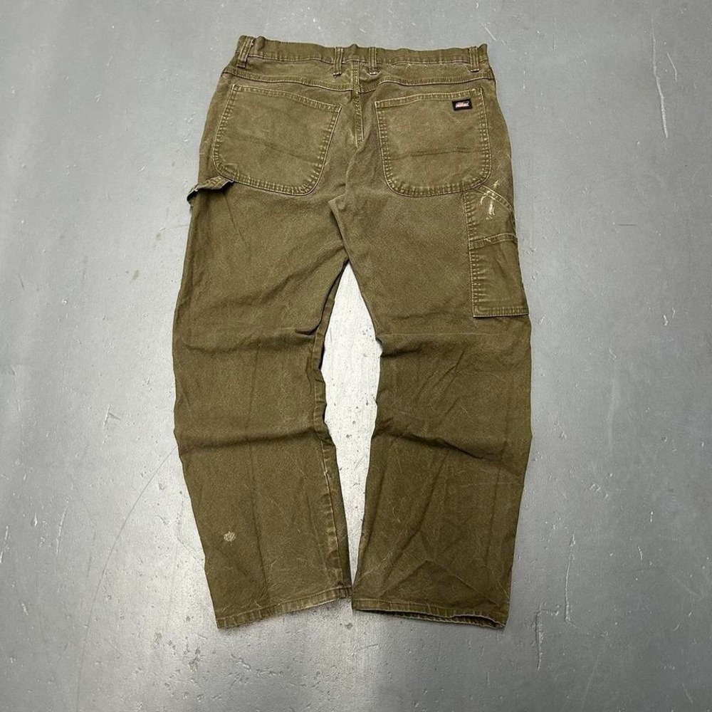 Vintage 2000s olive green earth tone Dickies essential baggy carpenter pants